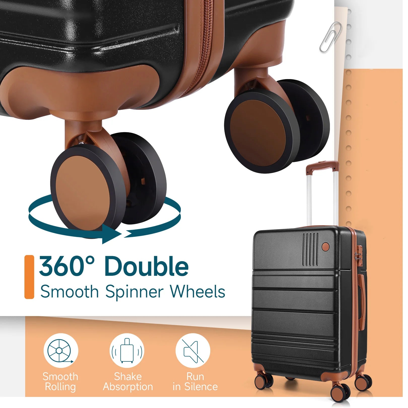 Luggage Set: 3/4 Piece Hard Shell Suitcase with Wheels & TSA Lock