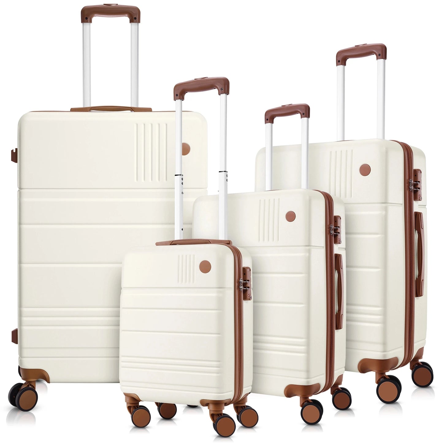 3/4pcs Luggage Set - ABS+PC Hard Shell Suitcases