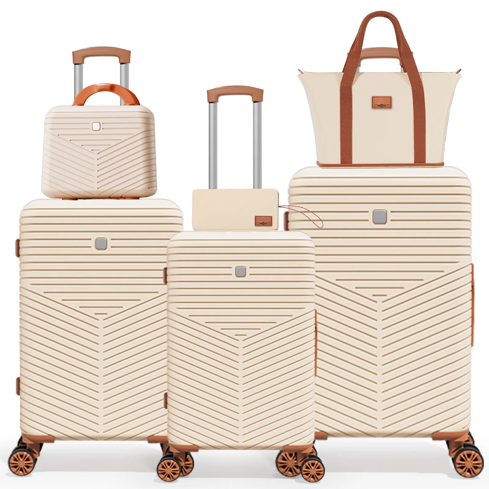 Luggage Set - 4/6 Piece Hardshell Spinner Suitcases with TSA Lock