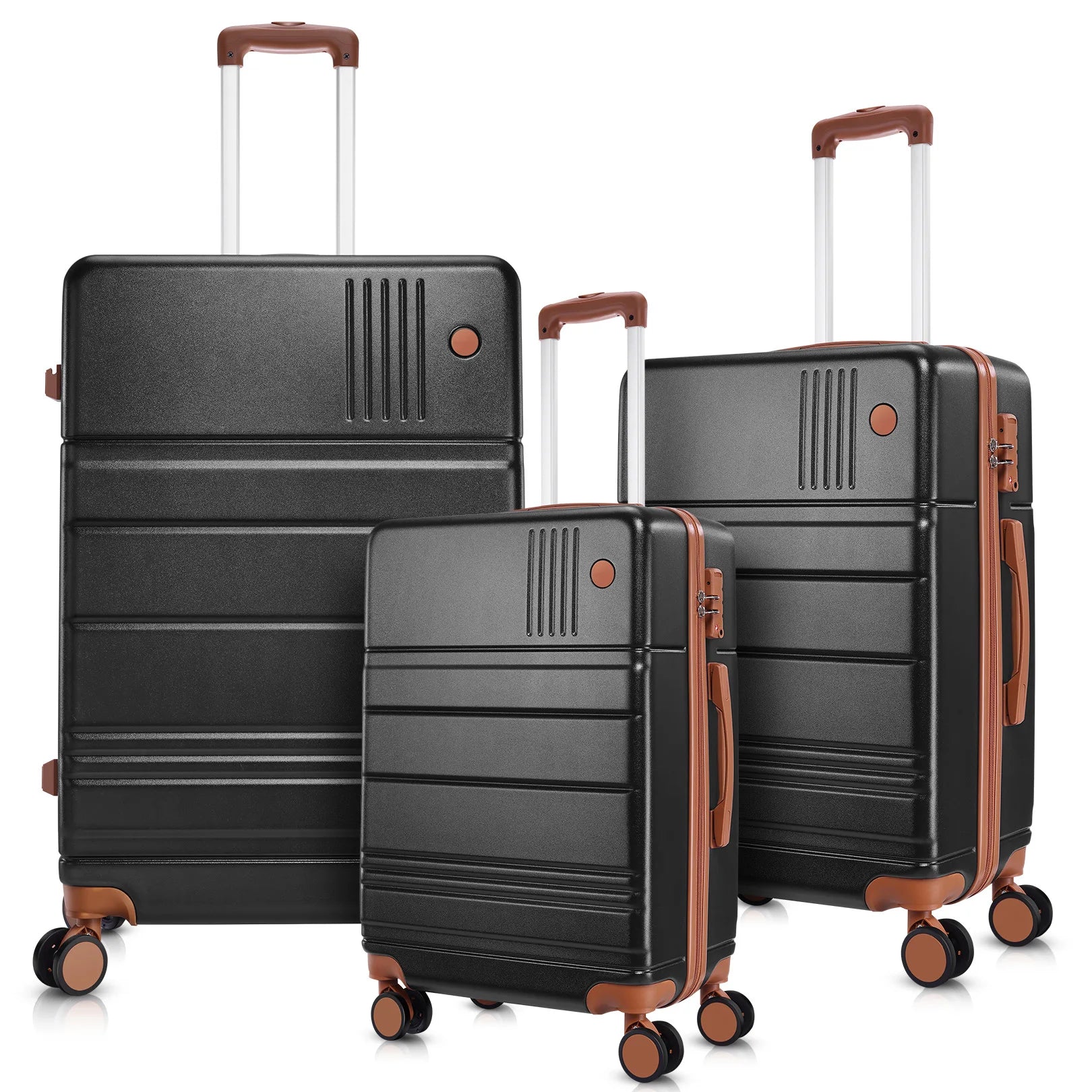 Luggage Set: 3/4 Piece Hard Shell Suitcase with Wheels & TSA Lock