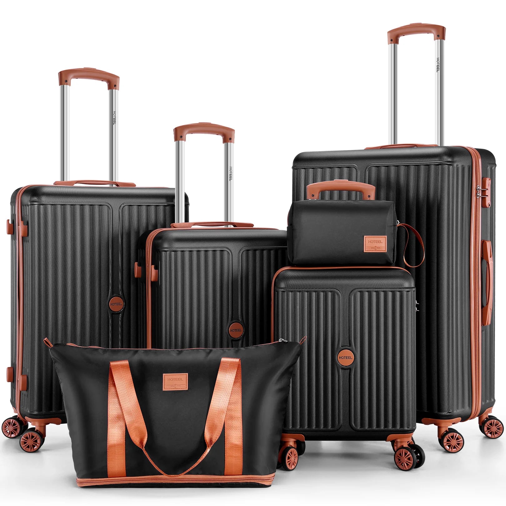6 Piece Luggage Set with Spinner Wheels & TSA Lock