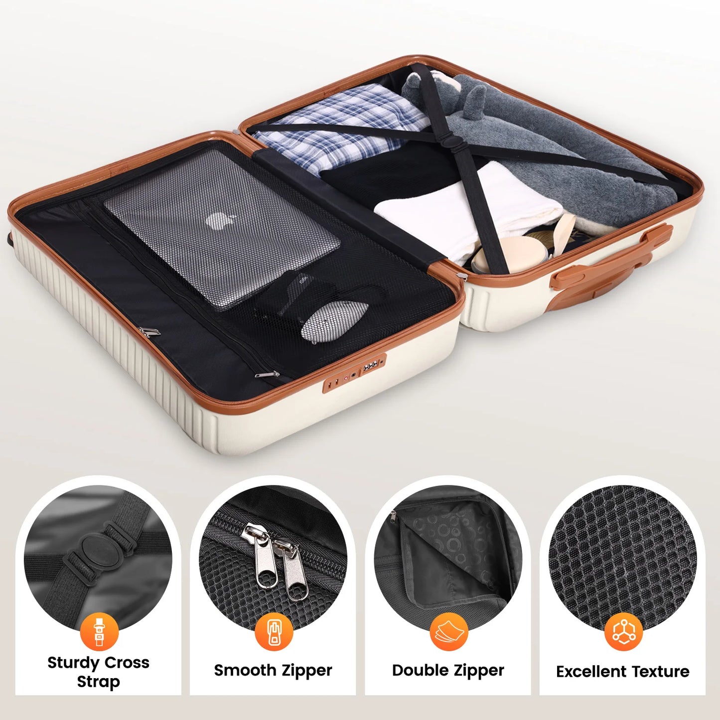 Luggage Set - 4/6 Piece Hardshell Spinner Suitcases with TSA Lock