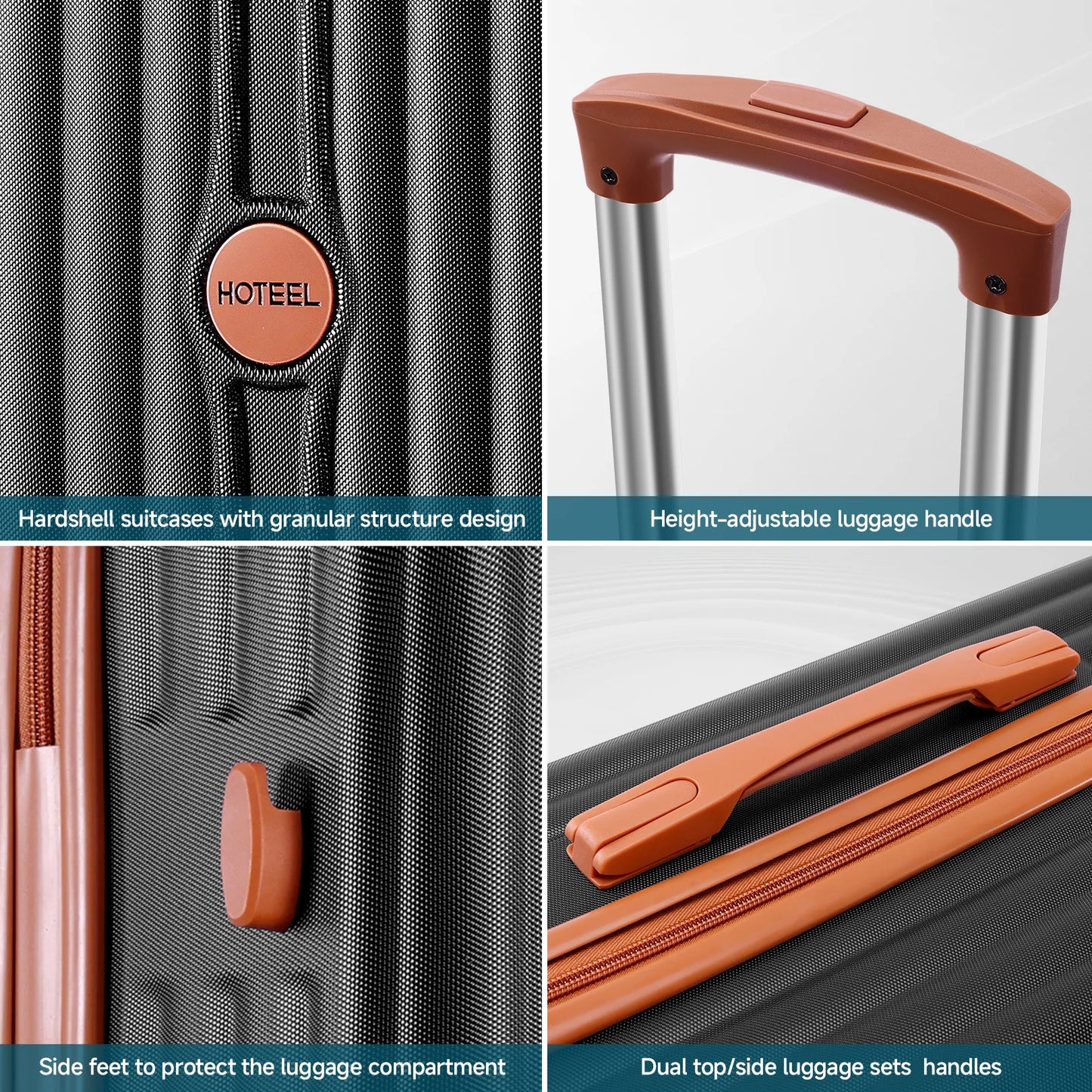 6 Piece Luggage Set with Spinner Wheels & TSA Lock