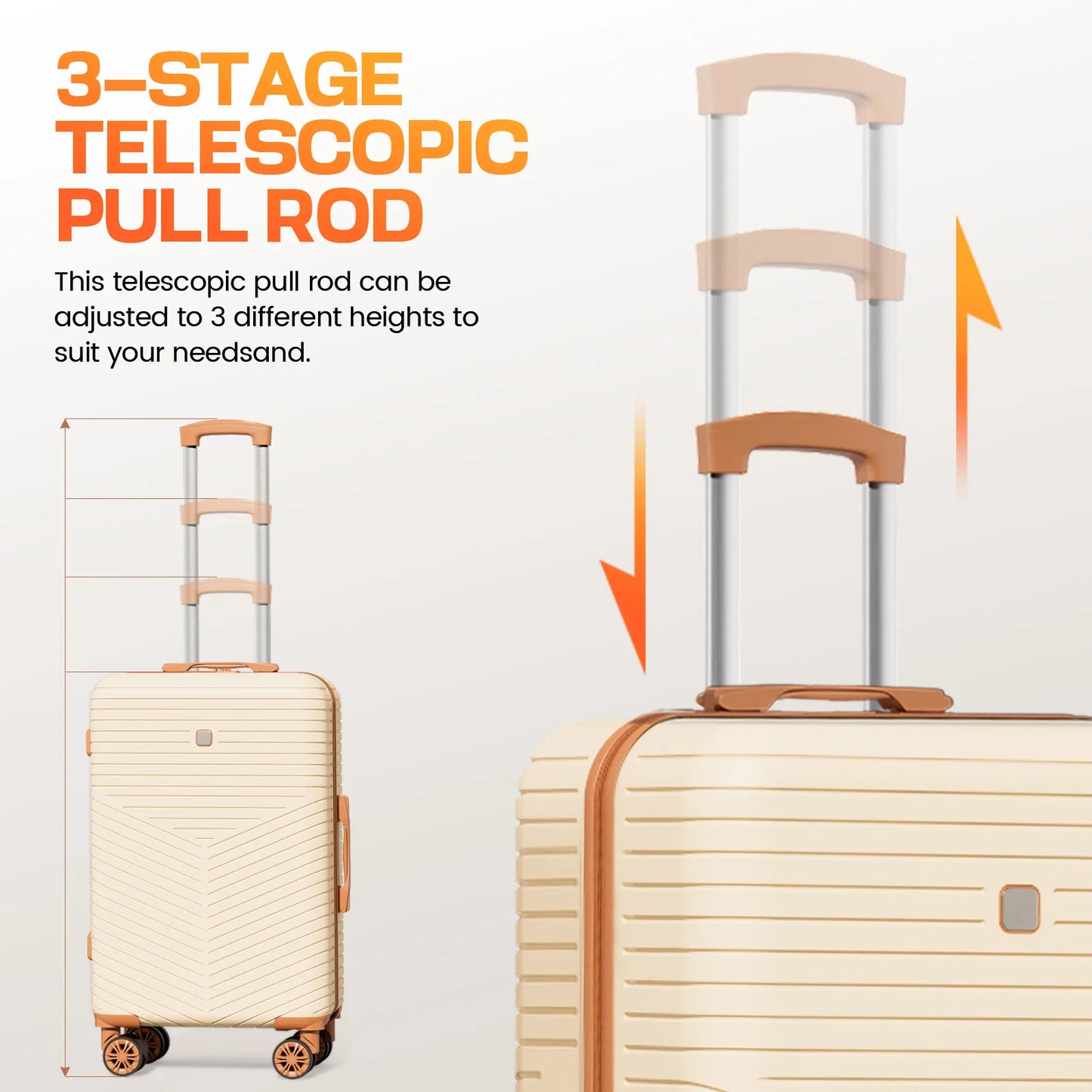 Luggage Set - 4/6 Piece Hardshell Spinner Suitcases with TSA Lock