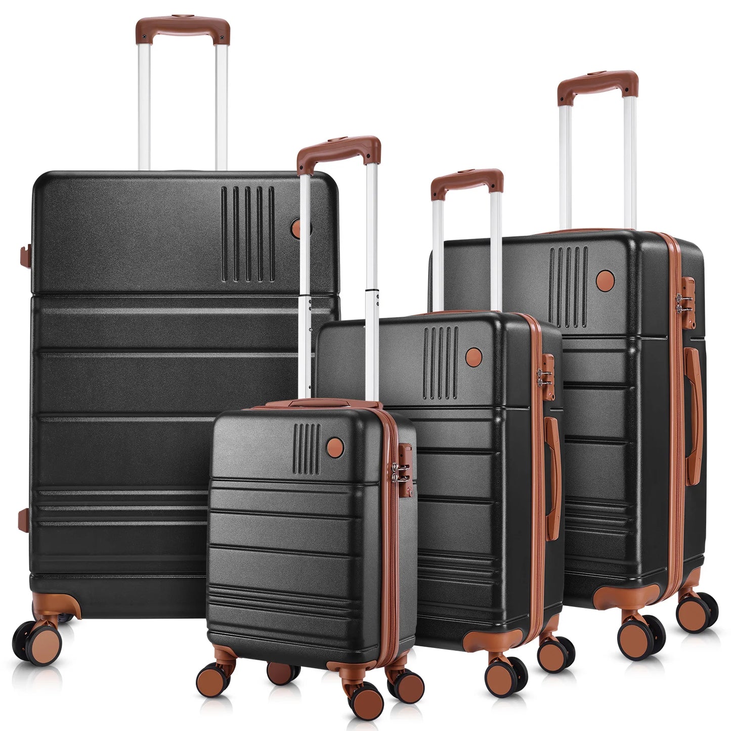 Luggage Set: 3/4 Piece Hard Shell Suitcase with Wheels & TSA Lock