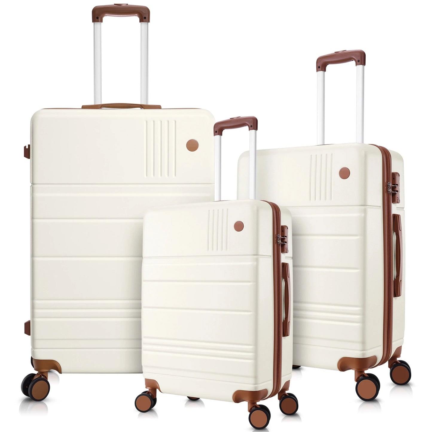 3/4pcs Luggage Set - ABS+PC Hard Shell Suitcases