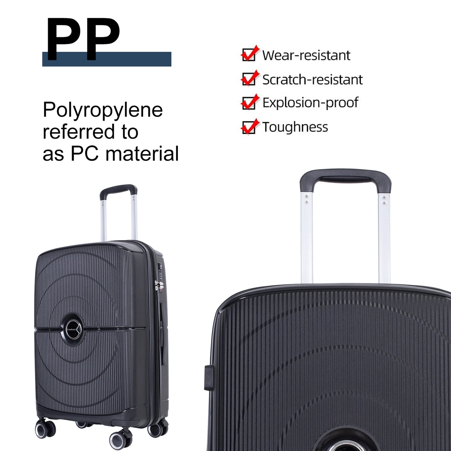 Travelhouse 3-Piece Expandable Hardshell Luggage Set