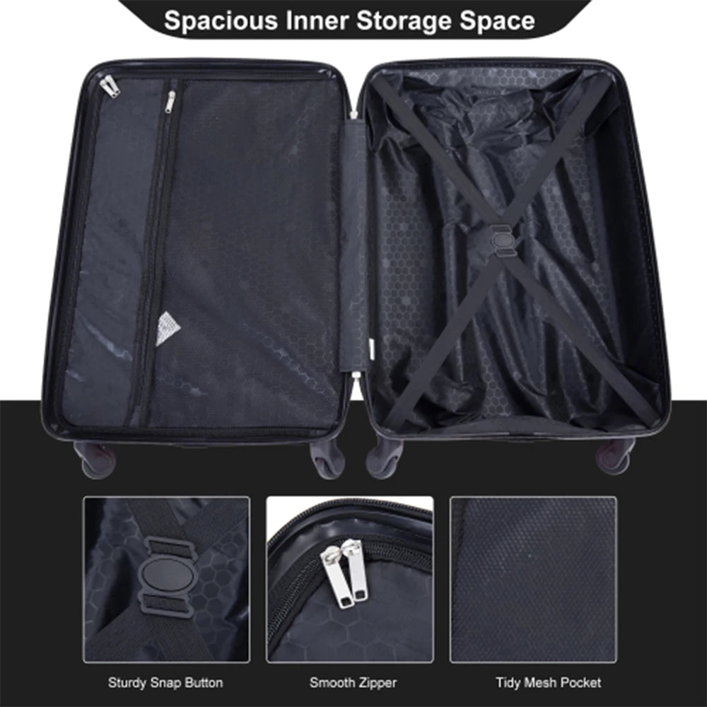 Travelhouse 4-Piece ABS Luggage Set with Spinner Wheels & TSA Lock