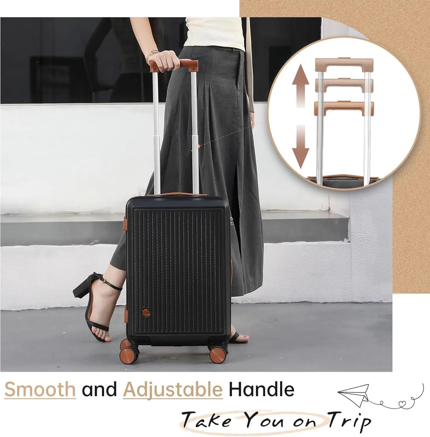 3-Piece Green Spinner Luggage Set with TSA Lock