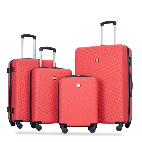 Travelhouse 4-Piece ABS Luggage Set with Spinner Wheels & TSA Lock