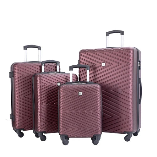 Travelhouse 4-Piece ABS Luggage Set with Spinner Wheels & TSA Lock