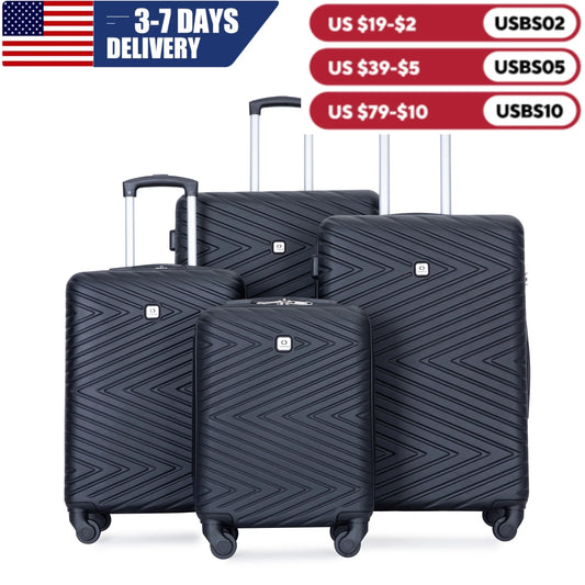 Travelhouse 4-Piece ABS Luggage Set with Spinner Wheels & TSA Lock