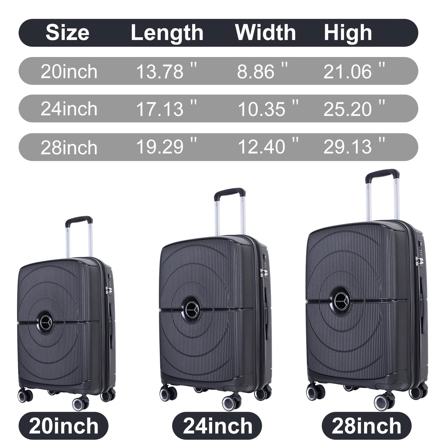 Travelhouse 3-Piece Expandable Hardshell Luggage Set