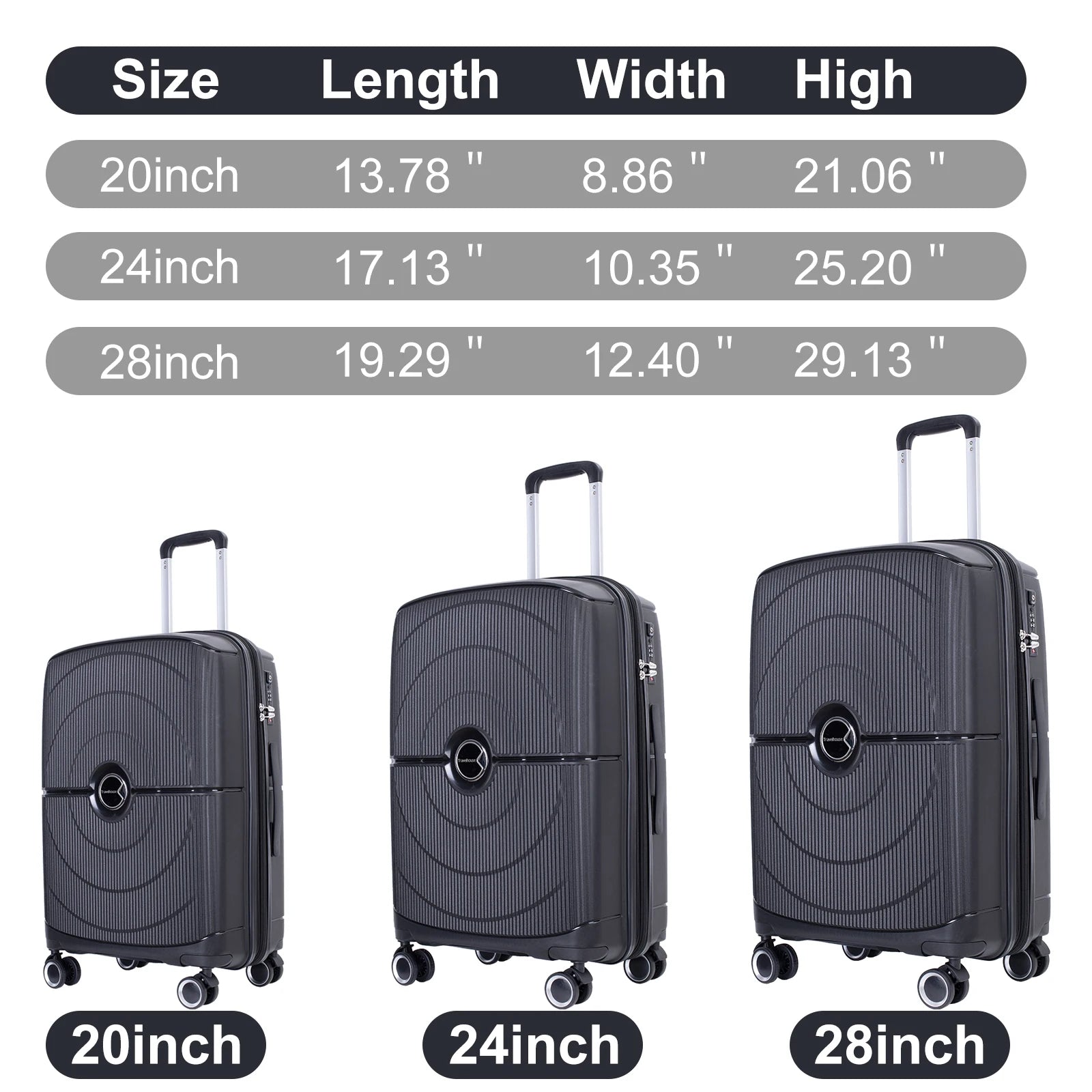 Travelhouse 3-Piece Expandable Hardshell Luggage Set